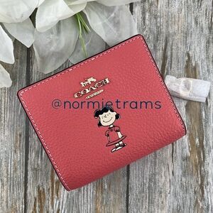 Coach X Peanuts Leather Snap Wallet With Lucy Bag Purse